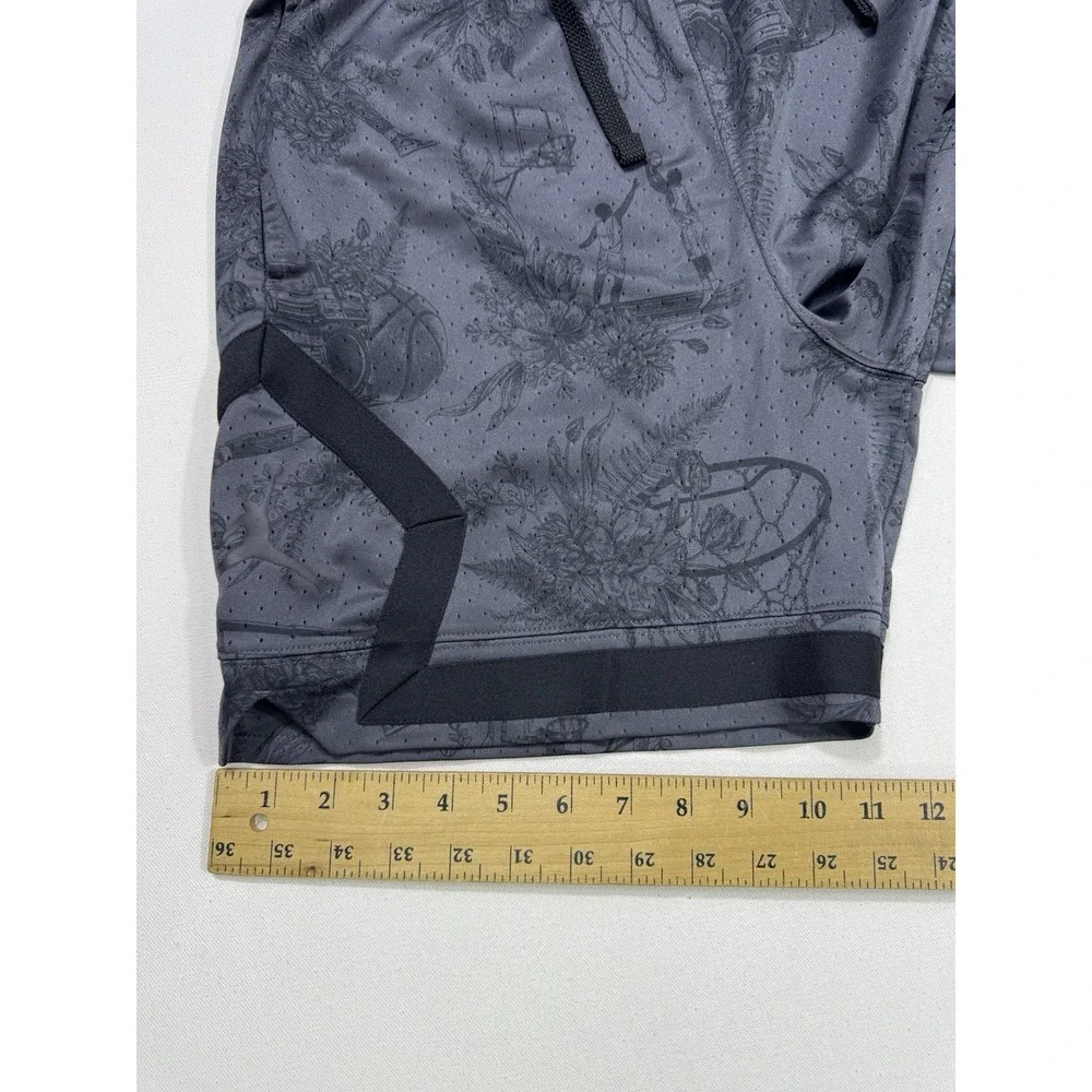 Air Jordan Sport Dri-FIT Mesh Diamond Shorts Gray Black Printed FV8614-010 Men M